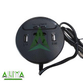 مبدل برق خودرو خروجی AC و 2 پورت USB و Type-C