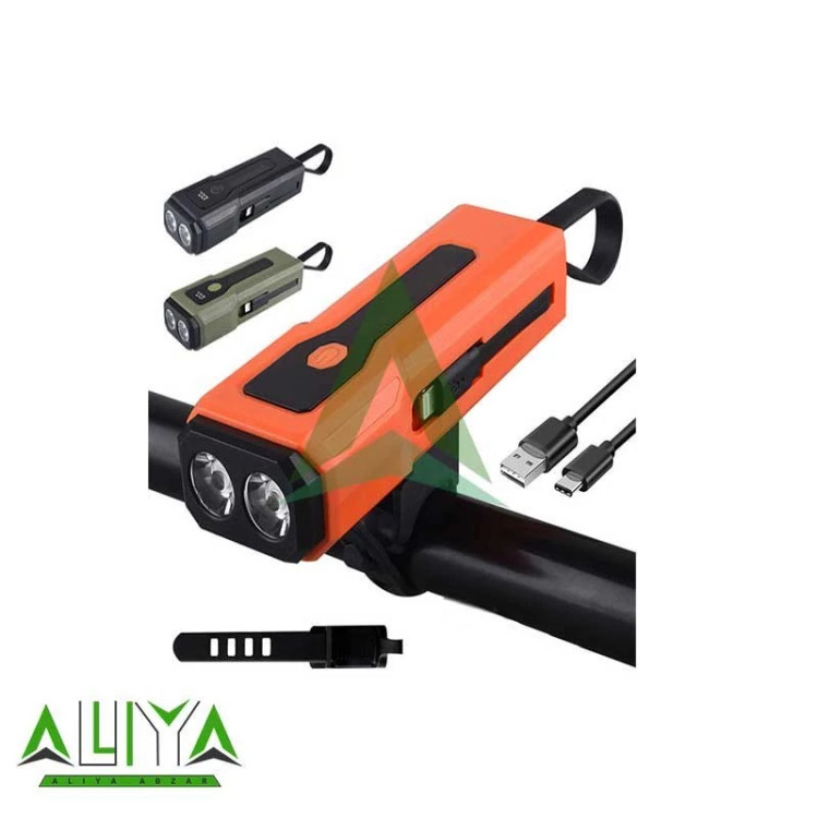 چراغ جلوی دوچرخه و پاوربانک مدل JUNHAOJIE Z828