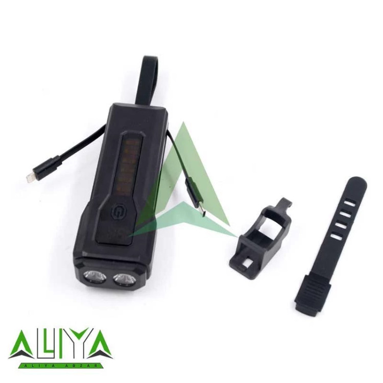 چراغ جلوی دوچرخه و پاوربانک مدل JUNHAOJIE Z828