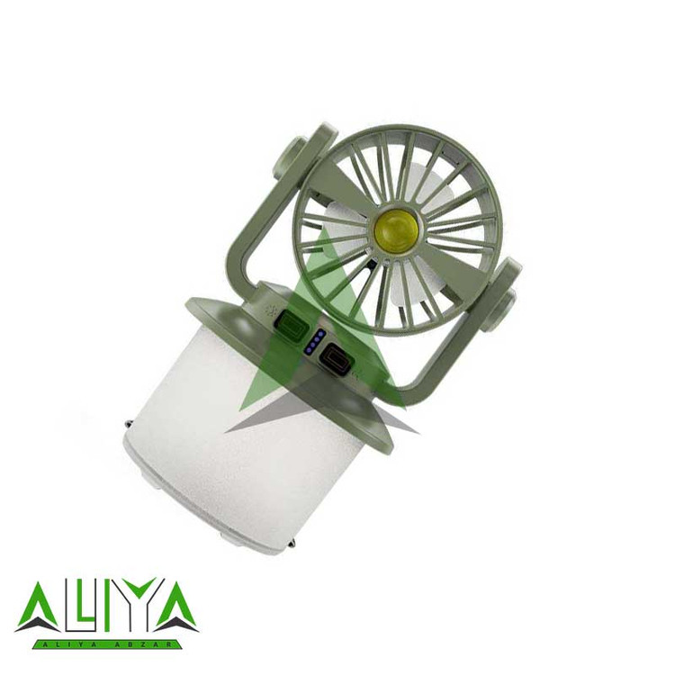 پنکه و چراغ کمپینگ چندکاره شارژی و خورشیدی مدل CH-F804