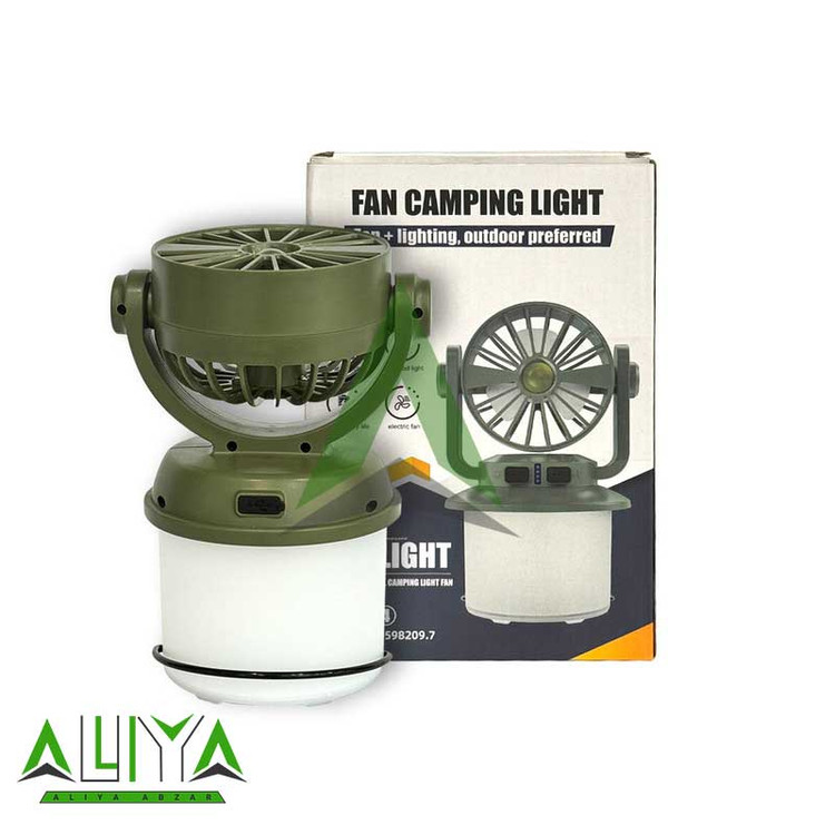 پنکه و چراغ کمپینگ چندکاره شارژی و خورشیدی مدل CH-F804