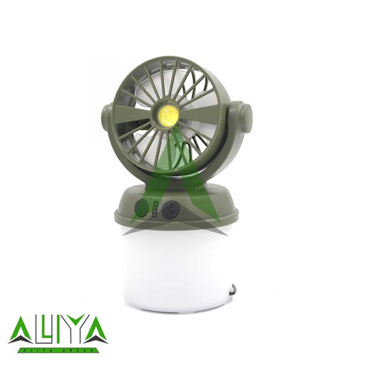 پنکه و چراغ کمپینگ چندکاره شارژی و خورشیدی مدل CH-F803