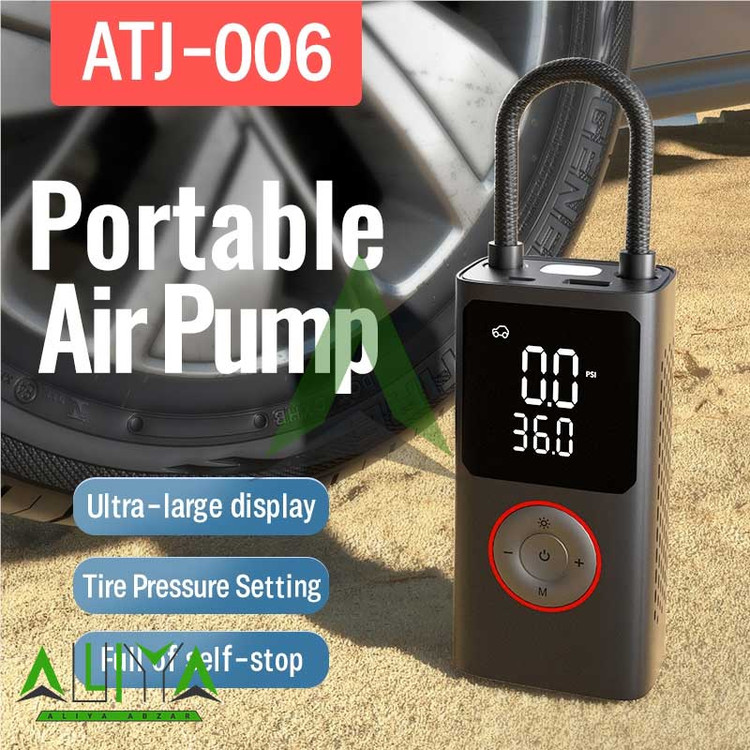 پمپ باد شارژی قابل حمل خودرو 80 وات مدل ATJ-005