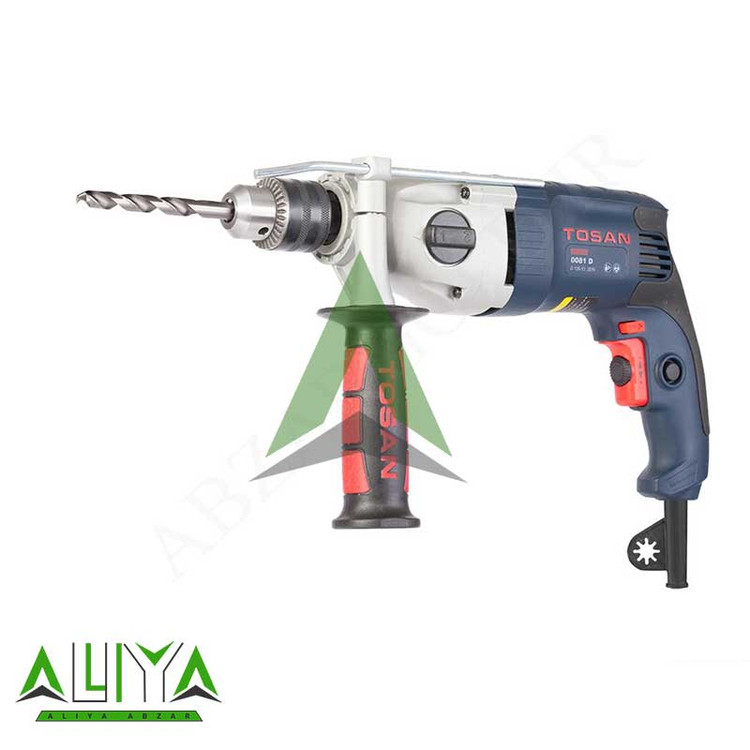 دریل چکشی گیربکسی توسن 13 میلیمتر 1050 وات مدل Tosan 0081D