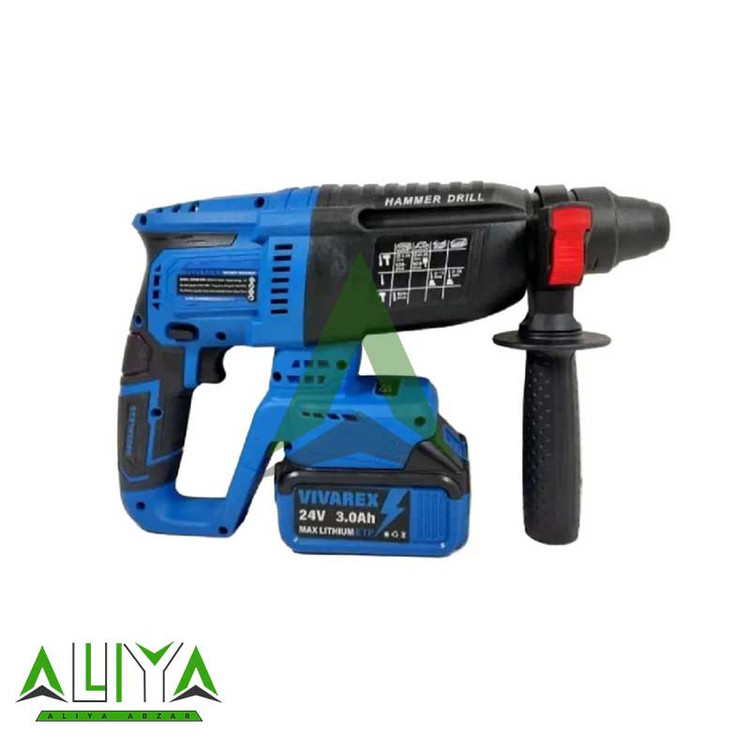 کیت چهار دستگاه ویوارکس مینی فرز و بکس و دریل چکشی و بتن کن شارژی براشلس مدل Vivarex VR2404-BCK
