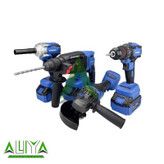کیت چهار دستگاه ویوارکس مینی فرز و بکس و دریل چکشی و بتن کن شارژی براشلس مدل Vivarex VR2404-BCK