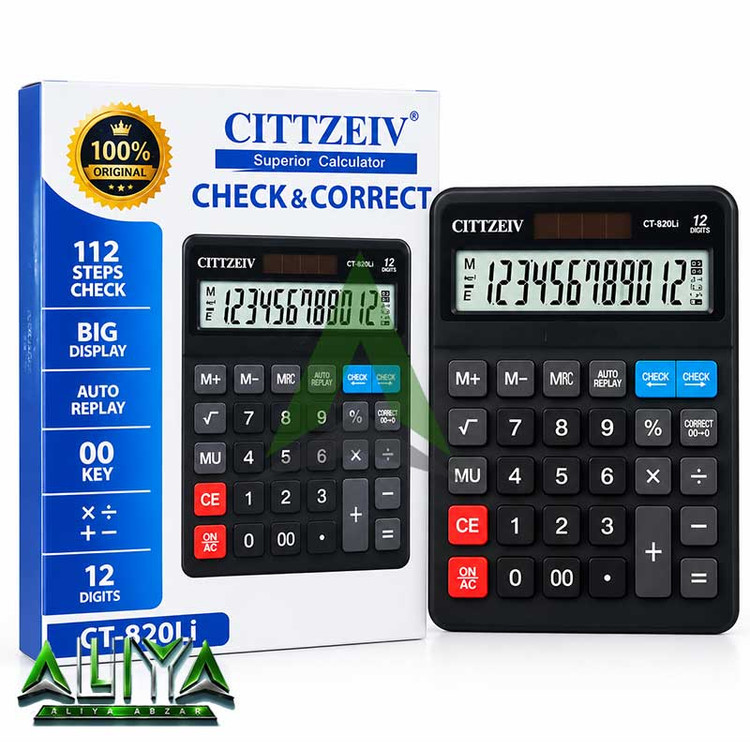 ماشین حساب سیتی زیو 12 رقمی مدل Cittzeiv CT-820LI