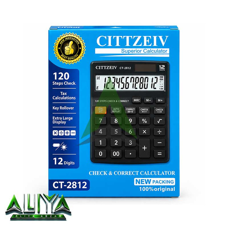 ماشین حساب سیتیزیو 12 رقمی مدل Cittzeiv CT-2812