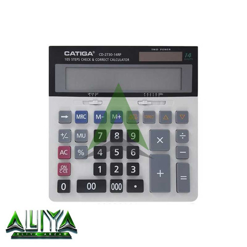 ماشین حساب 14 رقمی کاتیگا مدل CATIGA CD-2730-14RP
